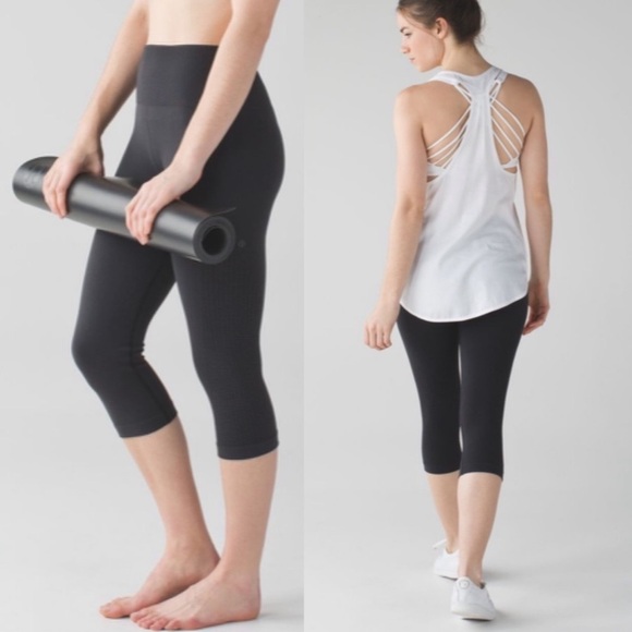 Lululemon Flow & Go Crop Black 4 Compression - Picture 3 of 7